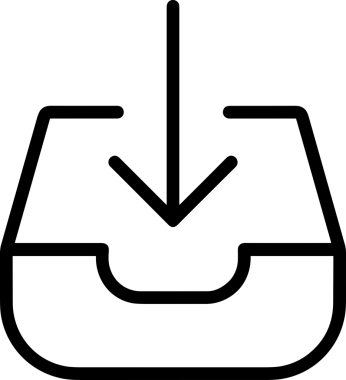Uygulama UI, Web Tasarımı, Bulut ve Veri Yönetimi Kullanımı için Depolama Simgesi Siyah ve Beyaz PNG