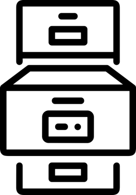 Uygulama UI, Web Tasarımı, Bulut ve Veri Yönetimi Kullanımı için Depolama Simgesi Siyah ve Beyaz PNG