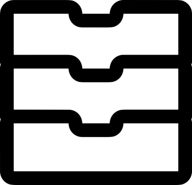 Uygulama UI, Web Tasarımı, Bulut ve Veri Yönetimi Kullanımı için Depolama Simgesi Siyah ve Beyaz PNG