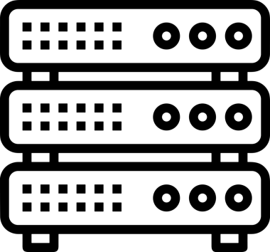 Uygulama UI, Web Tasarımı, Bulut ve Veri Yönetimi Kullanımı için Depolama Simgesi Siyah ve Beyaz PNG