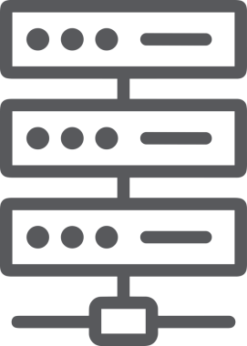 Uygulama UI, Web Tasarımı, Bulut ve Veri Yönetimi Kullanımı için Depolama Simgesi Siyah ve Beyaz PNG