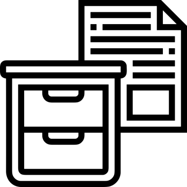 Uygulama UI, Web Tasarımı, Bulut ve Veri Yönetimi Kullanımı için Depolama Simgesi Siyah ve Beyaz PNG