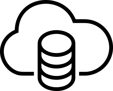Uygulama UI, Web Tasarımı, Bulut ve Veri Yönetimi Kullanımı için Depolama Simgesi Siyah ve Beyaz PNG