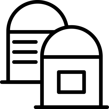 Uygulama UI, Web Tasarımı, Bulut ve Veri Yönetimi Kullanımı için Depolama Simgesi Siyah ve Beyaz PNG