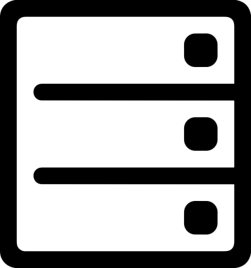 Uygulama UI, Web Tasarımı, Bulut ve Veri Yönetimi Kullanımı için Depolama Simgesi Siyah ve Beyaz PNG