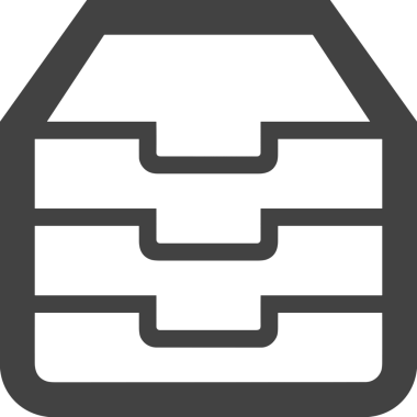 Uygulama UI, Web Tasarımı, Bulut ve Veri Yönetimi Kullanımı için Depolama Simgesi Siyah ve Beyaz PNG