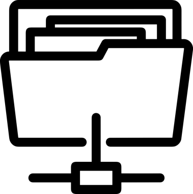 Uygulama UI, Web Tasarımı, Bulut ve Veri Yönetimi Kullanımı için Depolama Simgesi Siyah ve Beyaz PNG