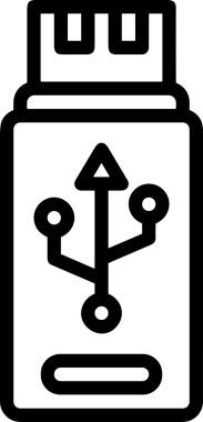 Uygulama UI, Web Tasarımı, Bulut ve Veri Yönetimi Kullanımı için Depolama Simgesi Siyah ve Beyaz PNG