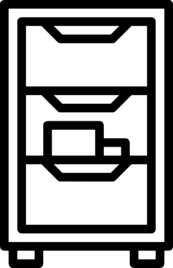 Uygulama UI, Web Tasarımı, Bulut ve Veri Yönetimi Kullanımı için Depolama Simgesi Siyah ve Beyaz PNG