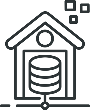 Uygulama UI, Web Tasarımı, Bulut ve Veri Yönetimi Kullanımı için Depolama Simgesi Siyah ve Beyaz PNG