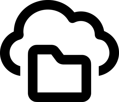 Uygulama UI, Web Tasarımı, Bulut ve Veri Yönetimi Kullanımı için Depolama Simgesi Siyah ve Beyaz PNG