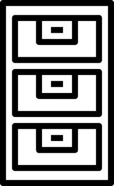 Uygulama UI, Web Tasarımı, Bulut ve Veri Yönetimi Kullanımı için Depolama Simgesi Siyah ve Beyaz PNG