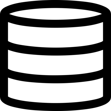 Uygulama UI, Web Tasarımı, Bulut ve Veri Yönetimi Kullanımı için Depolama Simgesi Siyah ve Beyaz PNG