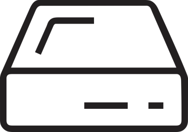 Uygulama UI, Web Tasarımı, Bulut ve Veri Yönetimi Kullanımı için Depolama Simgesi Siyah ve Beyaz PNG