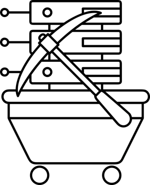 Uygulama UI, Web Tasarımı, Bulut ve Veri Yönetimi Kullanımı için Depolama Simgesi Siyah ve Beyaz PNG