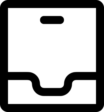 Uygulama UI, Web Tasarımı, Bulut ve Veri Yönetimi Kullanımı için Depolama Simgesi Siyah ve Beyaz PNG