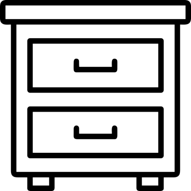 Uygulama UI, Web Tasarımı, Bulut ve Veri Yönetimi Kullanımı için Depolama Simgesi Siyah ve Beyaz PNG