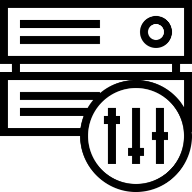 Uygulama UI, Web Tasarımı, Bulut ve Veri Yönetimi Kullanımı için Depolama Simgesi Siyah ve Beyaz PNG