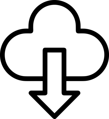 Uygulama UI, Web Tasarımı, Bulut ve Veri Yönetimi Kullanımı için Depolama Simgesi Siyah ve Beyaz PNG