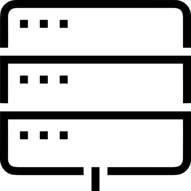 Uygulama UI, Web Tasarımı, Bulut ve Veri Yönetimi Kullanımı için Depolama Simgesi Siyah ve Beyaz PNG