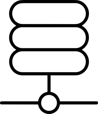 Uygulama UI, Web Tasarımı, Bulut ve Veri Yönetimi Kullanımı için Depolama Simgesi Siyah ve Beyaz PNG