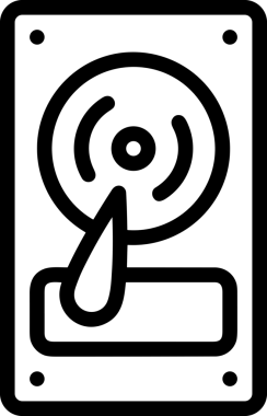 Uygulama UI, Web Tasarımı, Bulut ve Veri Yönetimi Kullanımı için Depolama Simgesi Siyah ve Beyaz PNG