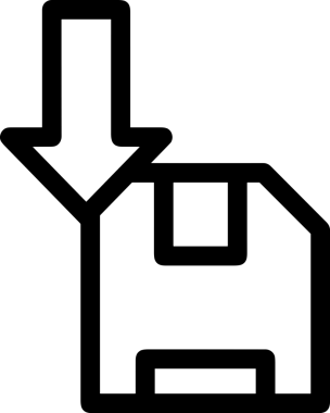 Uygulama UI, Web Tasarımı, Bulut ve Veri Yönetimi Kullanımı için Depolama Simgesi Siyah ve Beyaz PNG