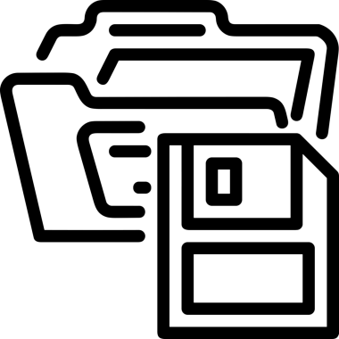 Uygulama UI, Web Tasarımı, Bulut ve Veri Yönetimi Kullanımı için Depolama Simgesi Siyah ve Beyaz PNG