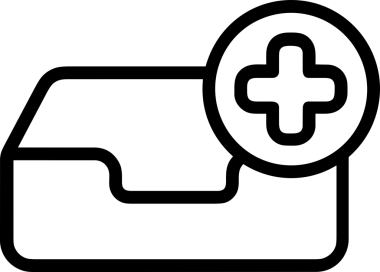 Uygulama UI, Web Tasarımı, Bulut ve Veri Yönetimi Kullanımı için Depolama Simgesi Siyah ve Beyaz PNG