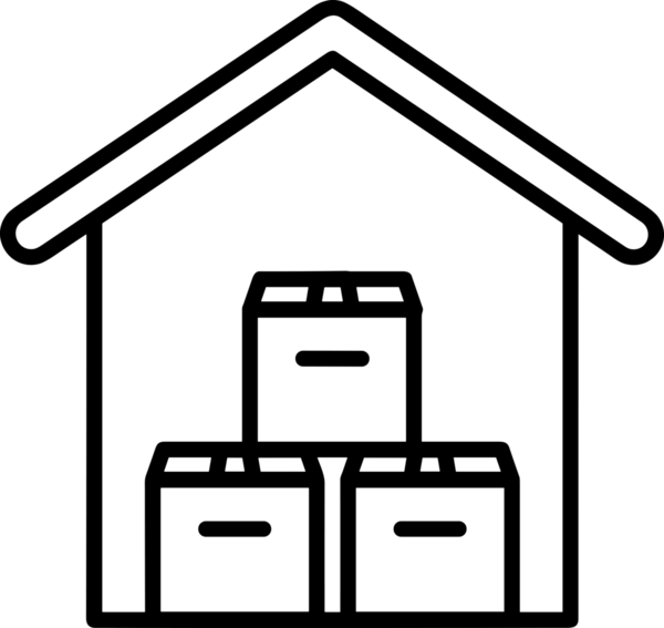 Uygulama UI, Web Tasarımı, Bulut ve Veri Yönetimi Kullanımı için Depolama Simgesi Siyah ve Beyaz PNG