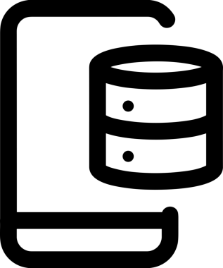 Uygulama UI, Web Tasarımı, Bulut ve Veri Yönetimi Kullanımı için Depolama Simgesi Siyah ve Beyaz PNG