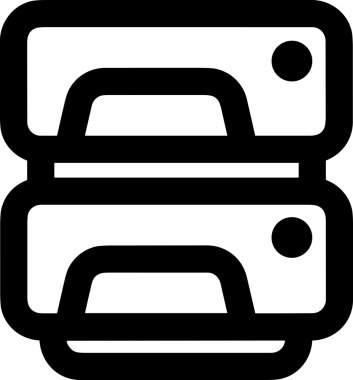 Uygulama UI, Web Tasarımı, Bulut ve Veri Yönetimi Kullanımı için Depolama Simgesi Siyah ve Beyaz PNG