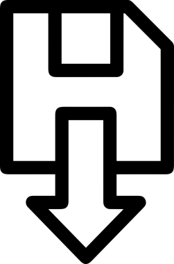 Uygulama UI, Web Tasarımı, Bulut ve Veri Yönetimi Kullanımı için Depolama Simgesi Siyah ve Beyaz PNG