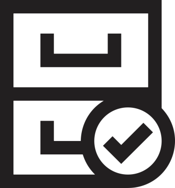 Uygulama UI, Web Tasarımı, Bulut ve Veri Yönetimi Kullanımı için Depolama Simgesi Siyah ve Beyaz PNG