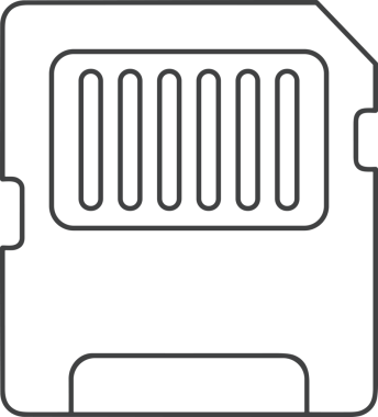 Uygulama UI, Web Tasarımı, Bulut ve Veri Yönetimi Kullanımı için Depolama Simgesi Siyah ve Beyaz PNG