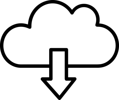 Uygulama UI, Web Tasarımı, Bulut ve Veri Yönetimi Kullanımı için Depolama Simgesi Siyah ve Beyaz PNG