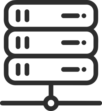Uygulama UI, Web Tasarımı, Bulut ve Veri Yönetimi Kullanımı için Depolama Simgesi Siyah ve Beyaz PNG
