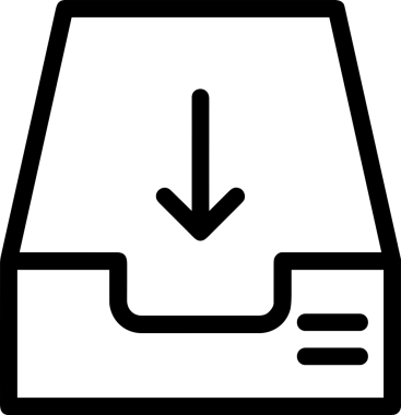Uygulama UI, Web Tasarımı, Bulut ve Veri Yönetimi Kullanımı için Depolama Simgesi Siyah ve Beyaz PNG