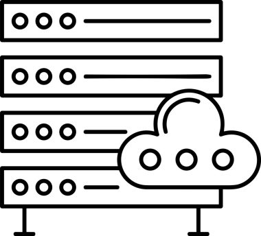Uygulama UI, Web Tasarımı, Bulut ve Veri Yönetimi Kullanımı için Depolama Simgesi Siyah ve Beyaz PNG