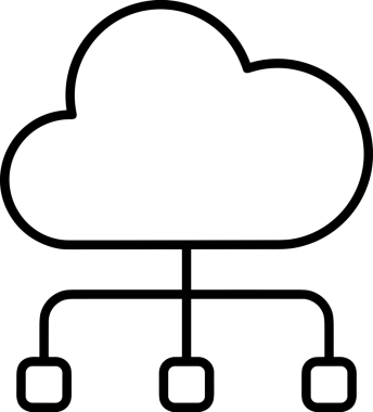 Uygulama UI, Web Tasarımı, Bulut ve Veri Yönetimi Kullanımı için Depolama Simgesi Siyah ve Beyaz PNG