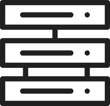 Uygulama UI, Web Tasarımı, Bulut ve Veri Yönetimi Kullanımı için Depolama Simgesi Siyah ve Beyaz PNG
