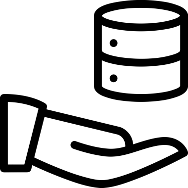 Uygulama UI, Web Tasarımı, Bulut ve Veri Yönetimi Kullanımı için Depolama Simgesi Siyah ve Beyaz PNG