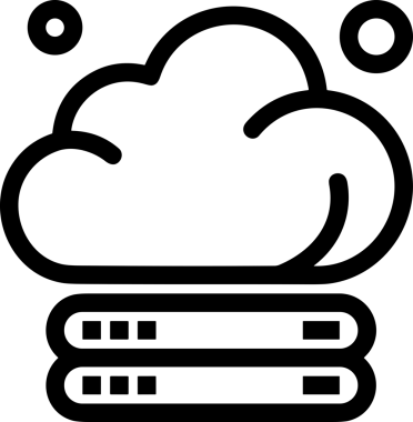 Uygulama UI, Web Tasarımı, Bulut ve Veri Yönetimi Kullanımı için Depolama Simgesi Siyah ve Beyaz PNG