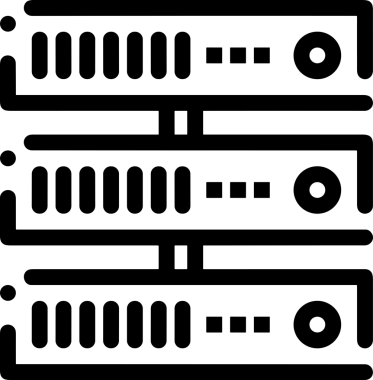 Uygulama UI, Web Tasarımı, Bulut ve Veri Yönetimi Kullanımı için Depolama Simgesi Siyah ve Beyaz PNG