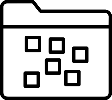 Uygulama UI, Web Tasarımı, Bulut ve Veri Yönetimi Kullanımı için Depolama Simgesi Siyah ve Beyaz PNG