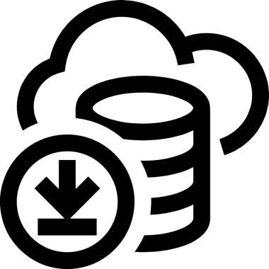 Uygulama UI, Web Tasarımı, Bulut ve Veri Yönetimi Kullanımı için Depolama Simgesi Siyah ve Beyaz PNG
