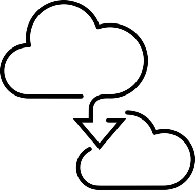 Uygulama UI, Web Tasarımı, Bulut ve Veri Yönetimi Kullanımı için Depolama Simgesi Siyah ve Beyaz PNG