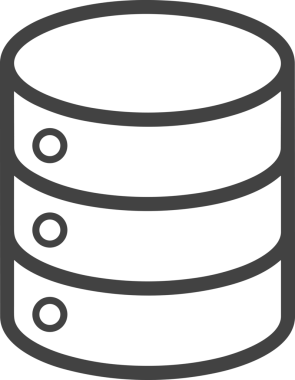 Uygulama UI, Web Tasarımı, Bulut ve Veri Yönetimi Kullanımı için Depolama Simgesi Siyah ve Beyaz PNG