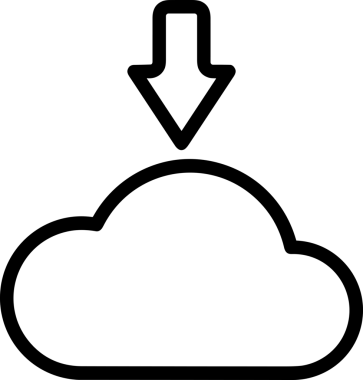 Uygulama UI, Web Tasarımı, Bulut ve Veri Yönetimi Kullanımı için Depolama Simgesi Siyah ve Beyaz PNG