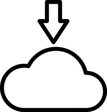 Uygulama UI, Web Tasarımı, Bulut ve Veri Yönetimi Kullanımı için Depolama Simgesi Siyah ve Beyaz PNG
